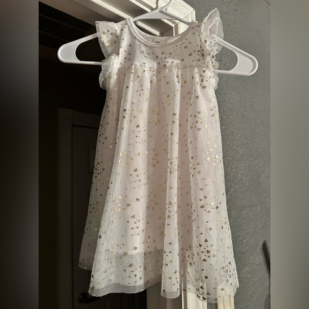 H&M Cream Sleeveless 2t Sundress with Flutter Sleeves